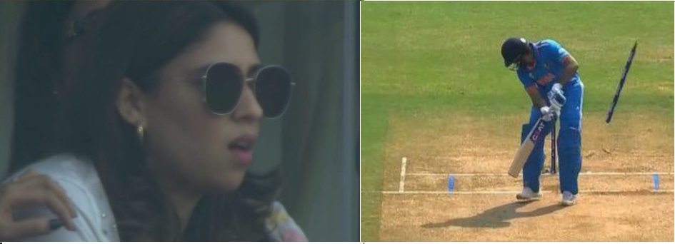 Ritika Sajdeh reacts as Rohit Sharma was dismissed | X