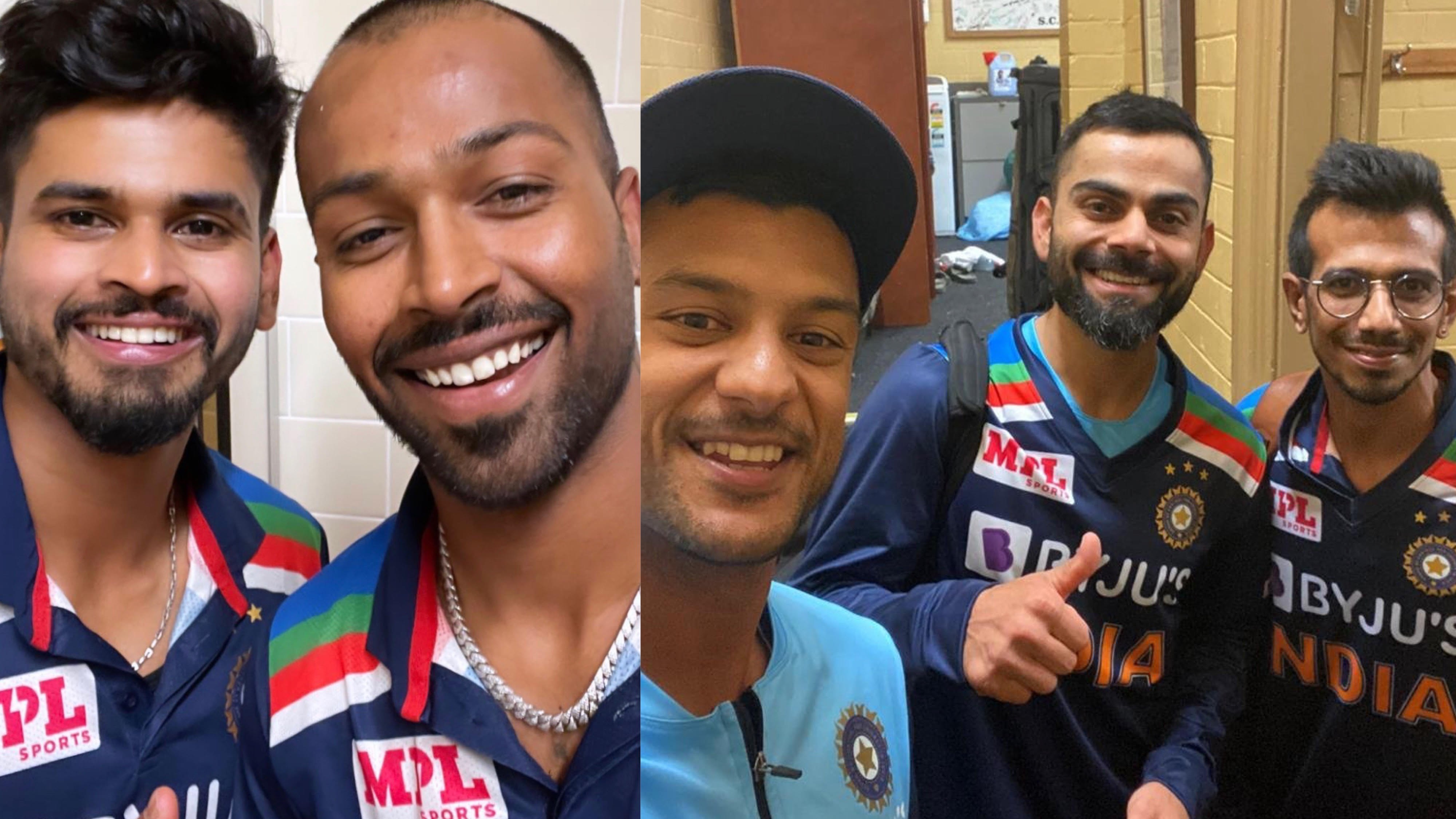 AUS v IND 2020-21: WATCH - Indian cricketers celebrate T20I series win; birthday boys cut cake