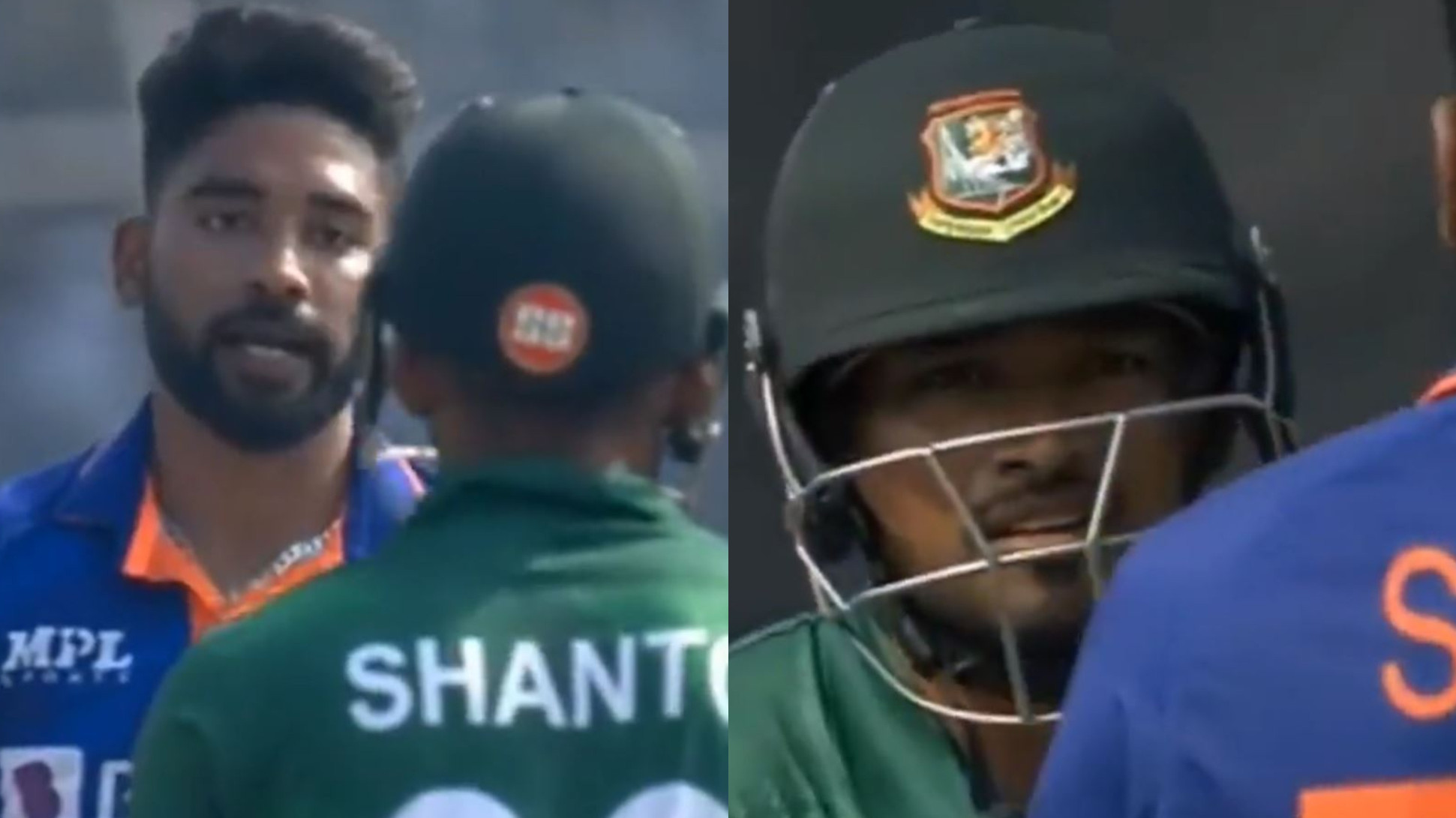 BAN v IND 2022: WATCH- Mohammed Siraj and Najmul Hossain Shanto engage in verbal battle during 2nd ODI