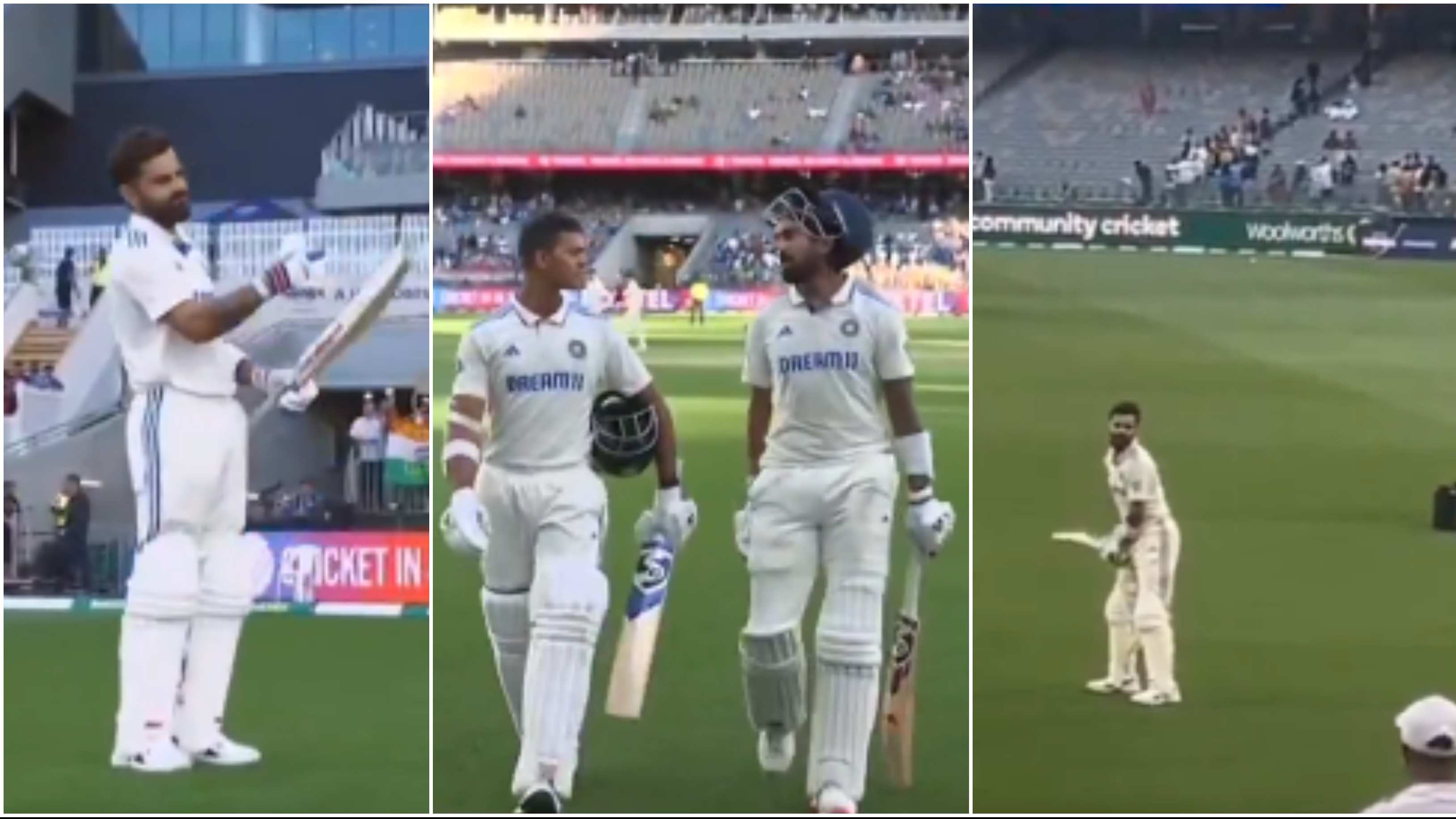 WATCH: Virat Kohli salutes Yashasvi Jaiswal, KL Rahul for batting heroics in Perth Test; goes to practice after stumps on Day 2