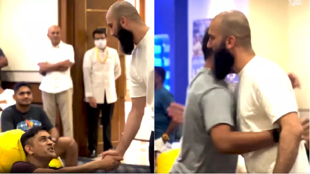 Moeen Ali met with his CSK teammates after completing mandatory quarantine | CSK Twitter