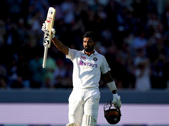 KL Rahul celebrates his ton at Lord's | Getty