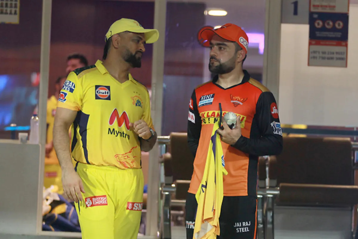 MS Dhoni and Rashid Khan during IPL | Twitter