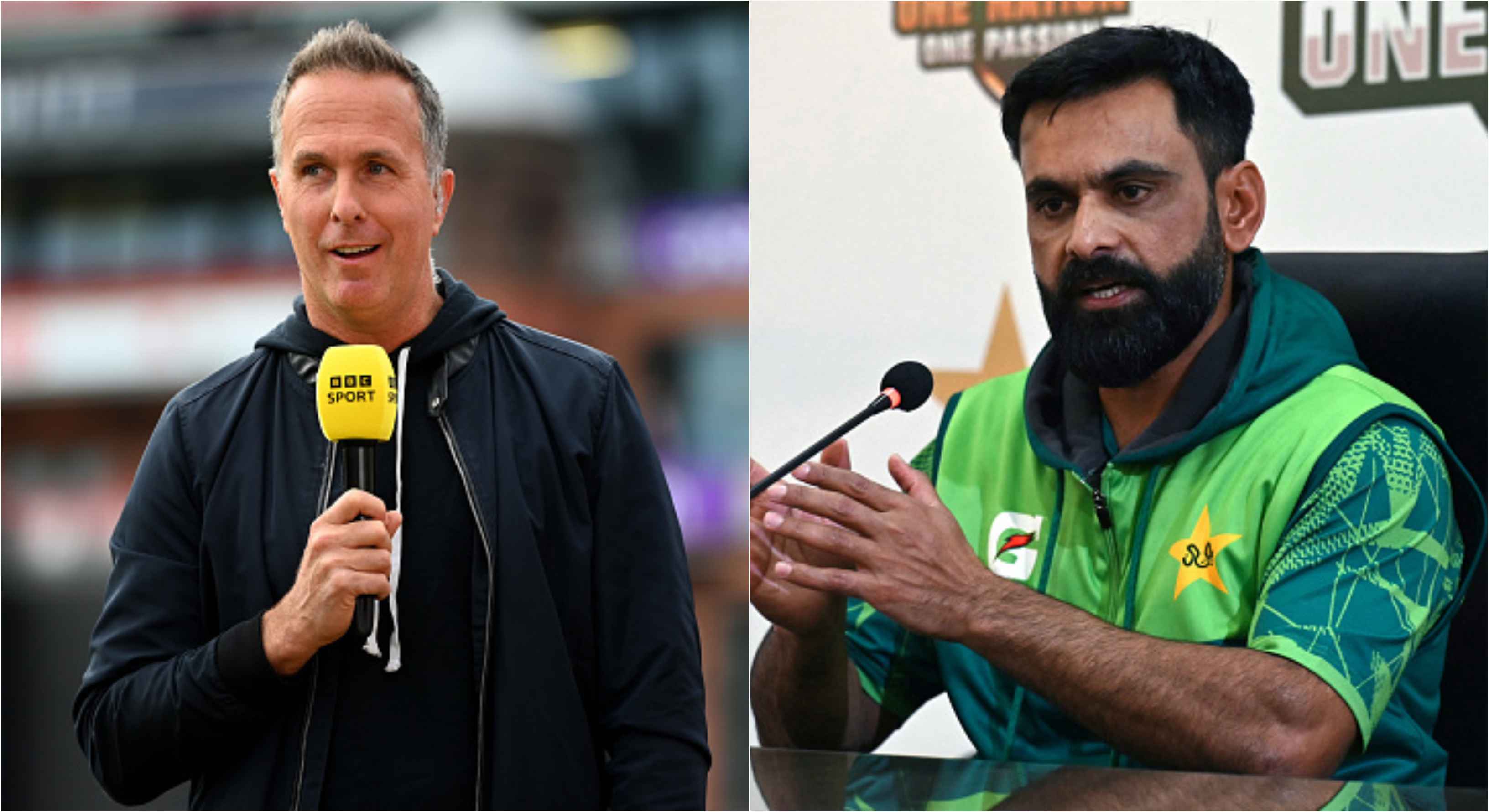 Michael Vaughan and Mohammad Hafeez | Getty