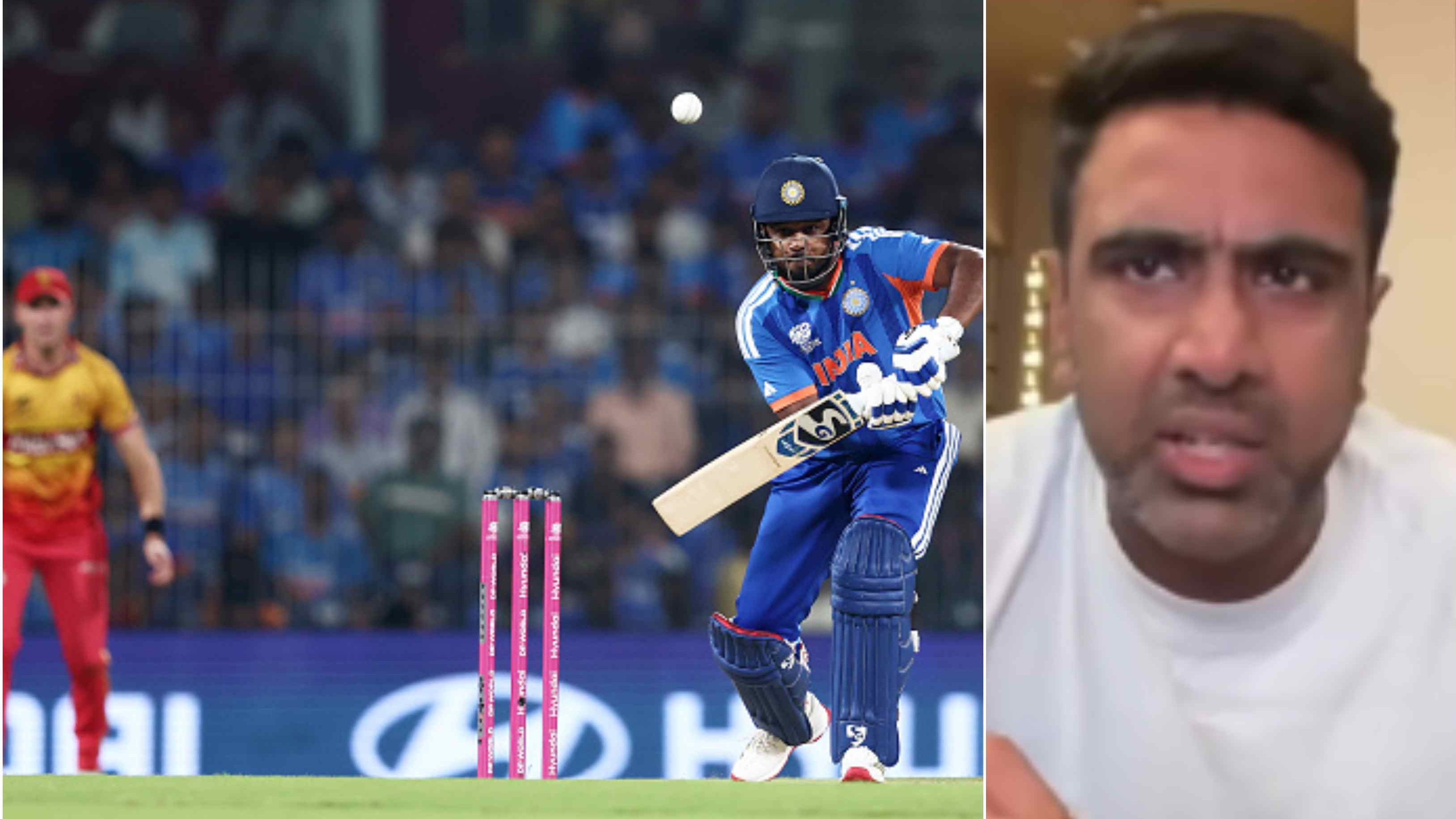 “Want him to finish the World Cup with a hundred,” says Ashwin after Samson’s fiery knock against Zimbabwe