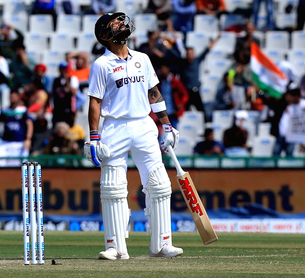 Virat Kohli during the Mohali Test which was his 100th | BCCI