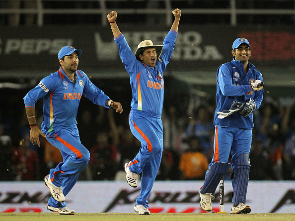 Yuvraj Singh, Sachin Tendulkar and MS Dhoni | Getty Images