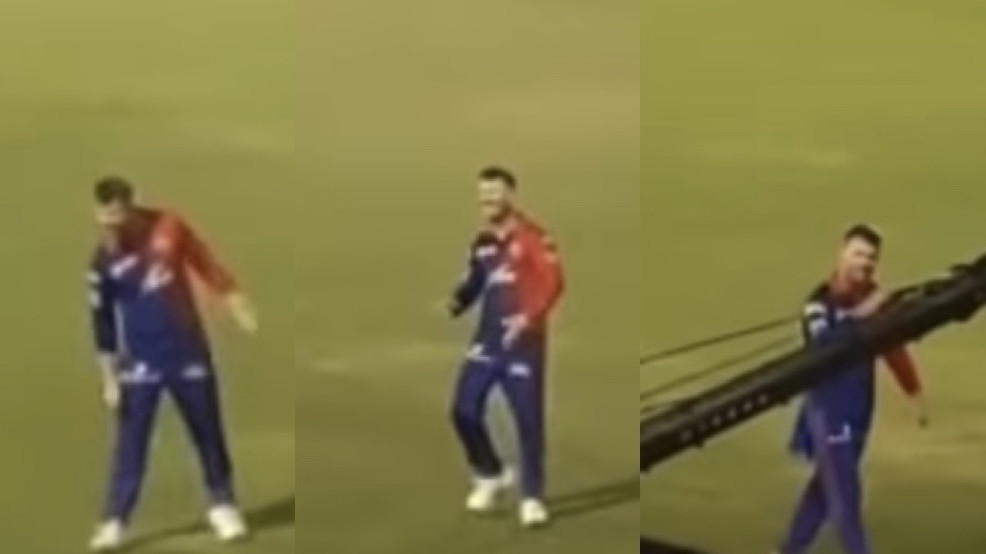 IPL 2022: WATCH - David Warner entertains fans with 'Pushpa' dance while fielding