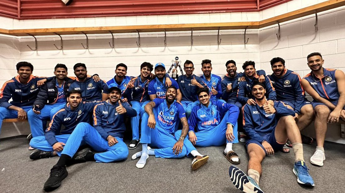 Team India celebrates in Napier dressing room | BCCI