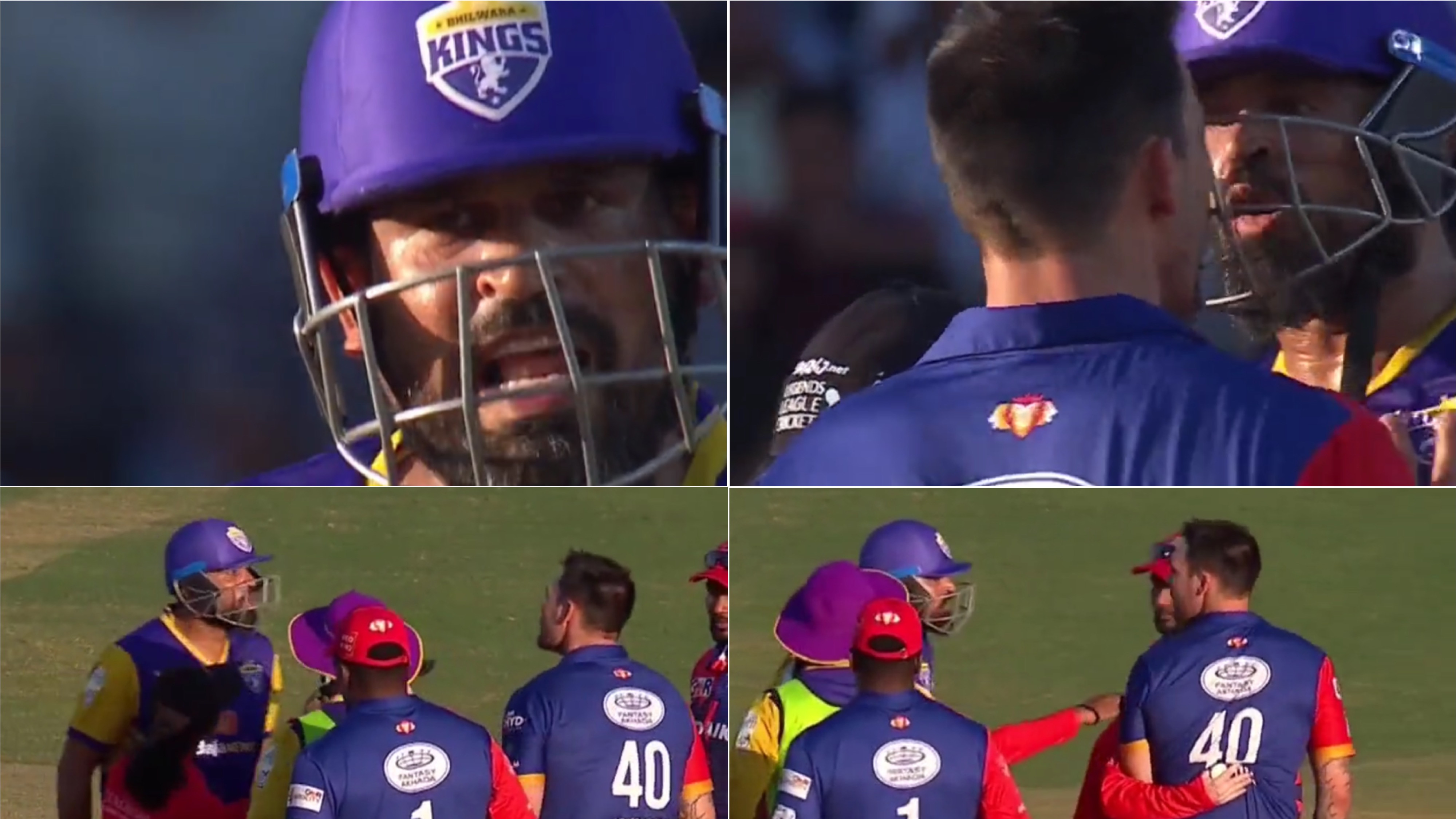 LLC T20 2022: WATCH - Mitchell Johnson pushes Yusuf Pathan away amidst heated exchange