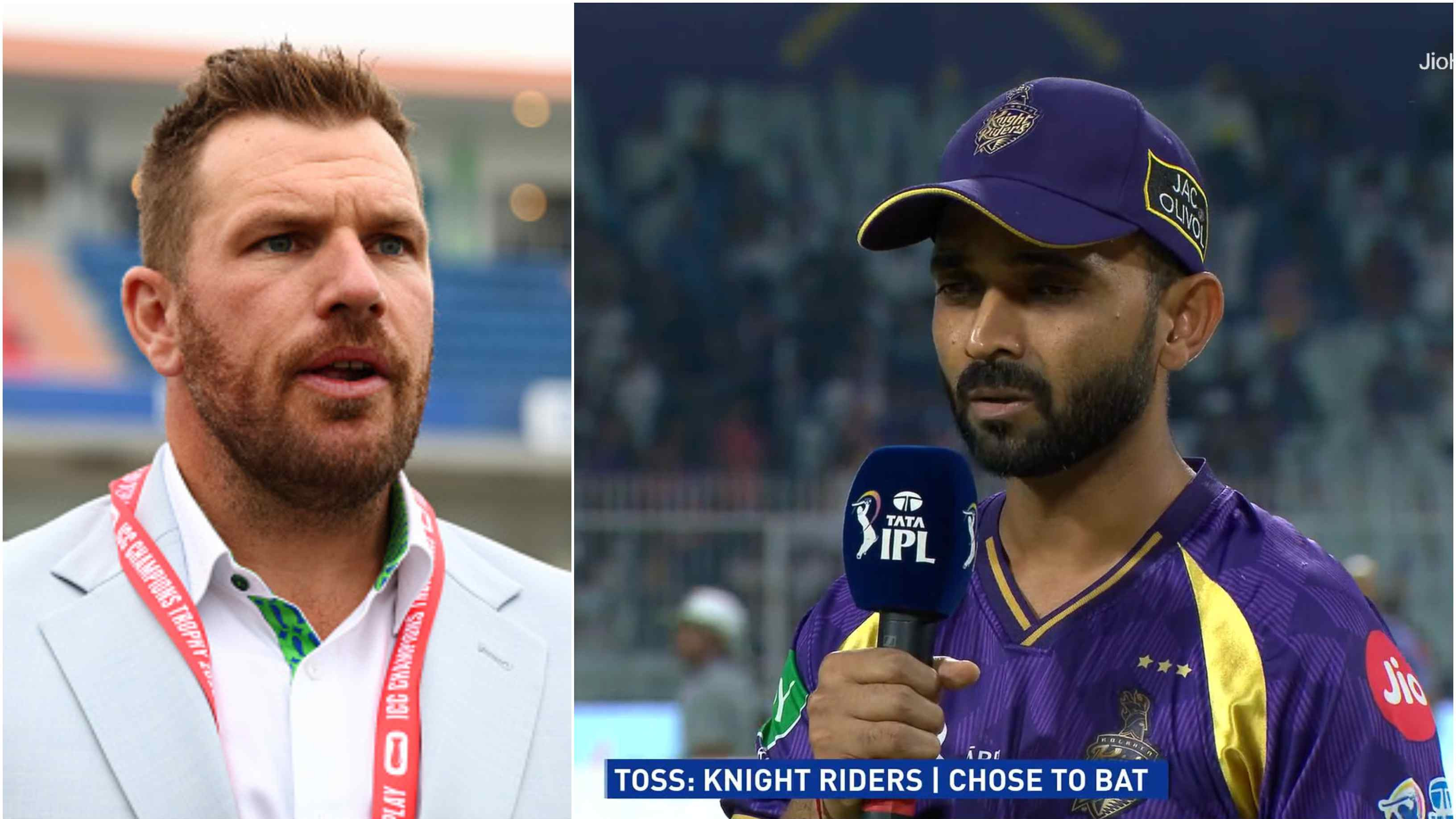 IPL 2026: “Wicket has been under cover for a day,” Finch slams KKR skipper Rahane’s bat first decision against PBKS