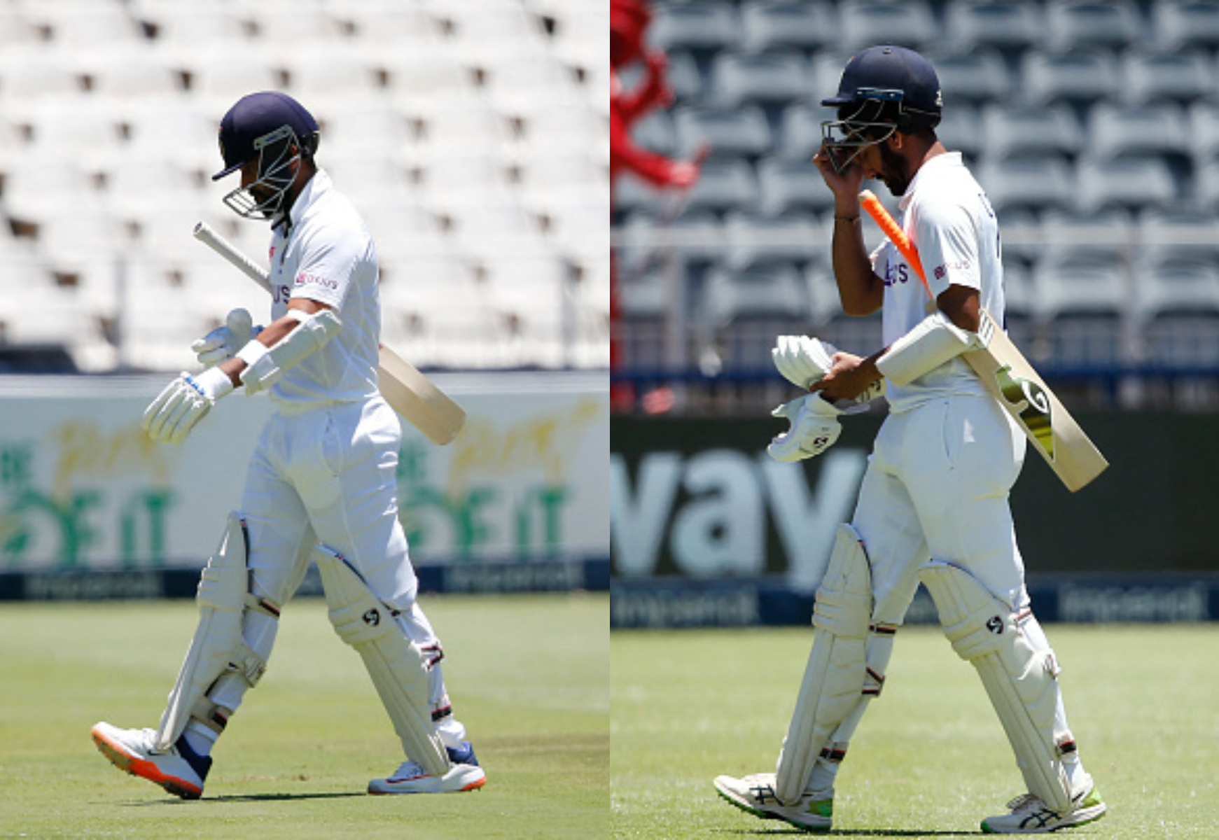 Rahane made a golden duck. while Pujara made 3 off 33 balls | Getty