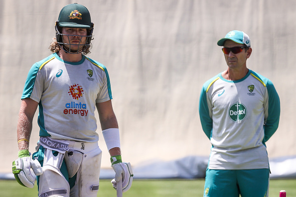 Will Pucovski and Justin Langer during a training session at SCG | Getty Images