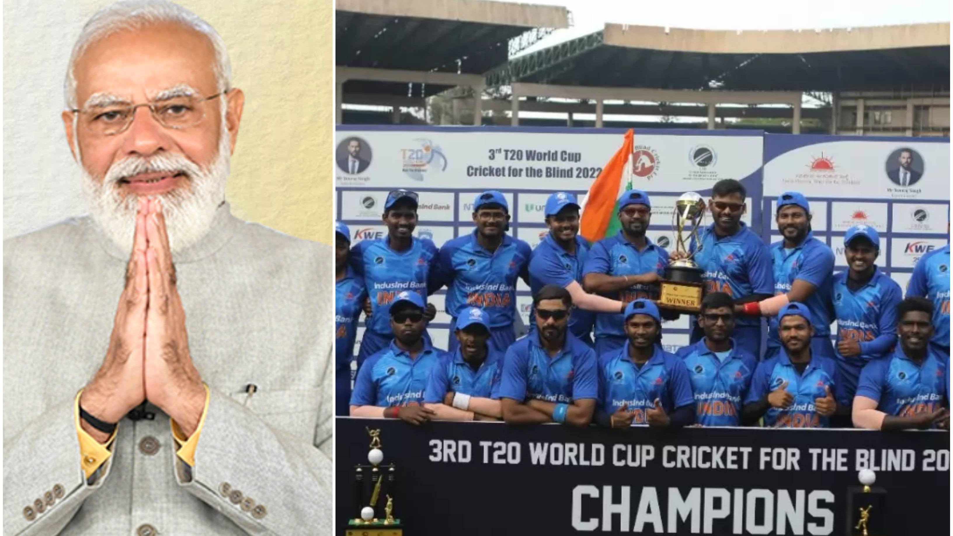 India defeat Bangladesh to clinch T20 World Cup 2022 for Blind; PM Modi congratulates