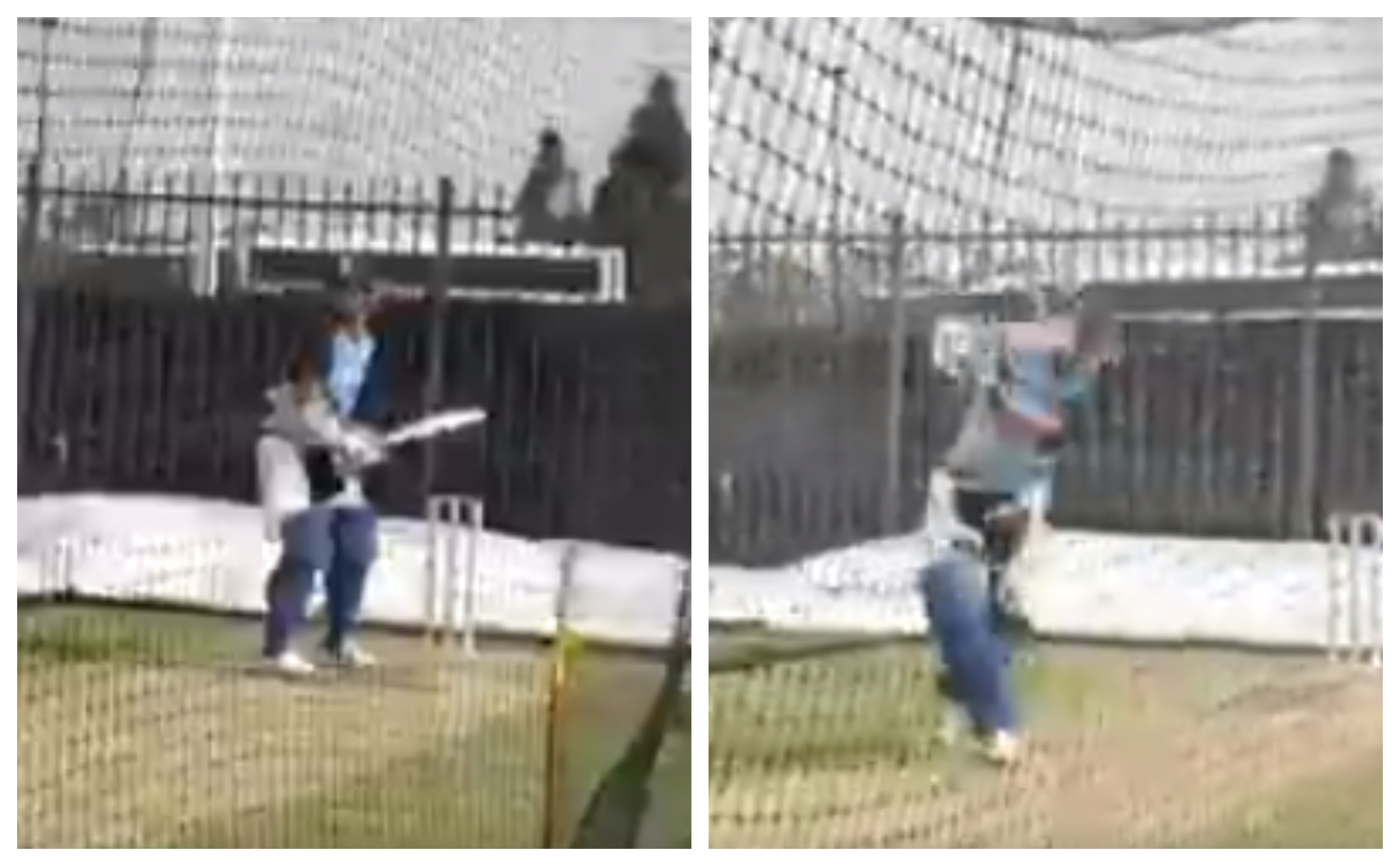 Shikhar Dhawan bats in the nets | Screengrab