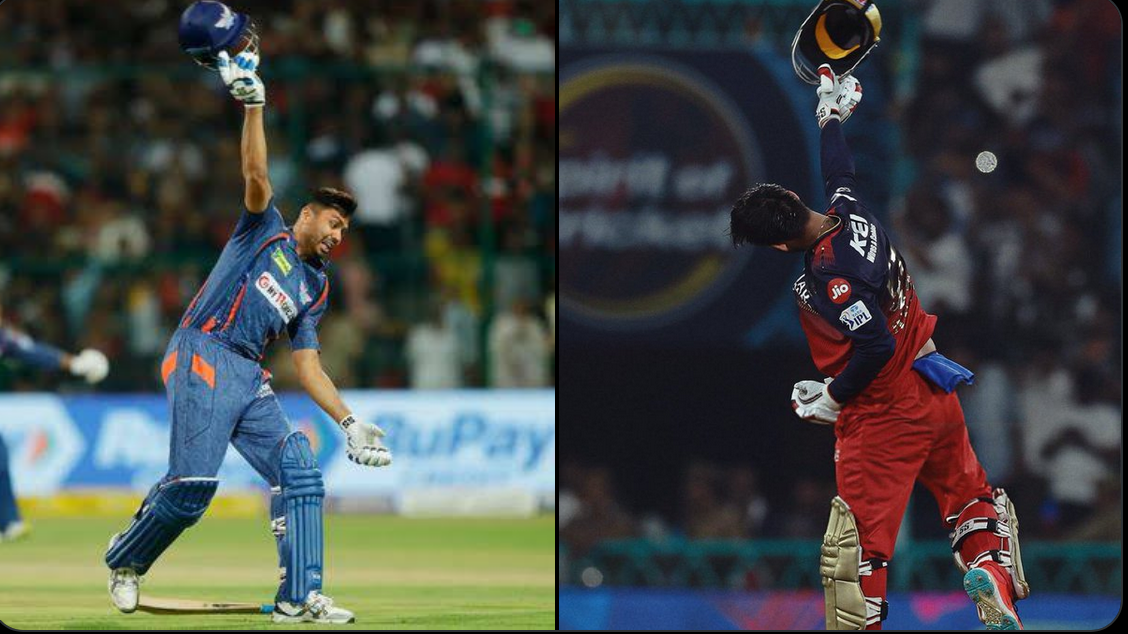 Jitesh Sharma mocked Avesh Khan with his helmet celebration | X