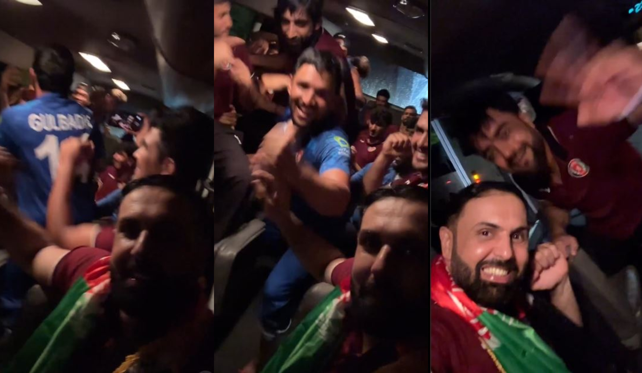 Gulbadin Naib dancing in team bus to celebrate | Instagram