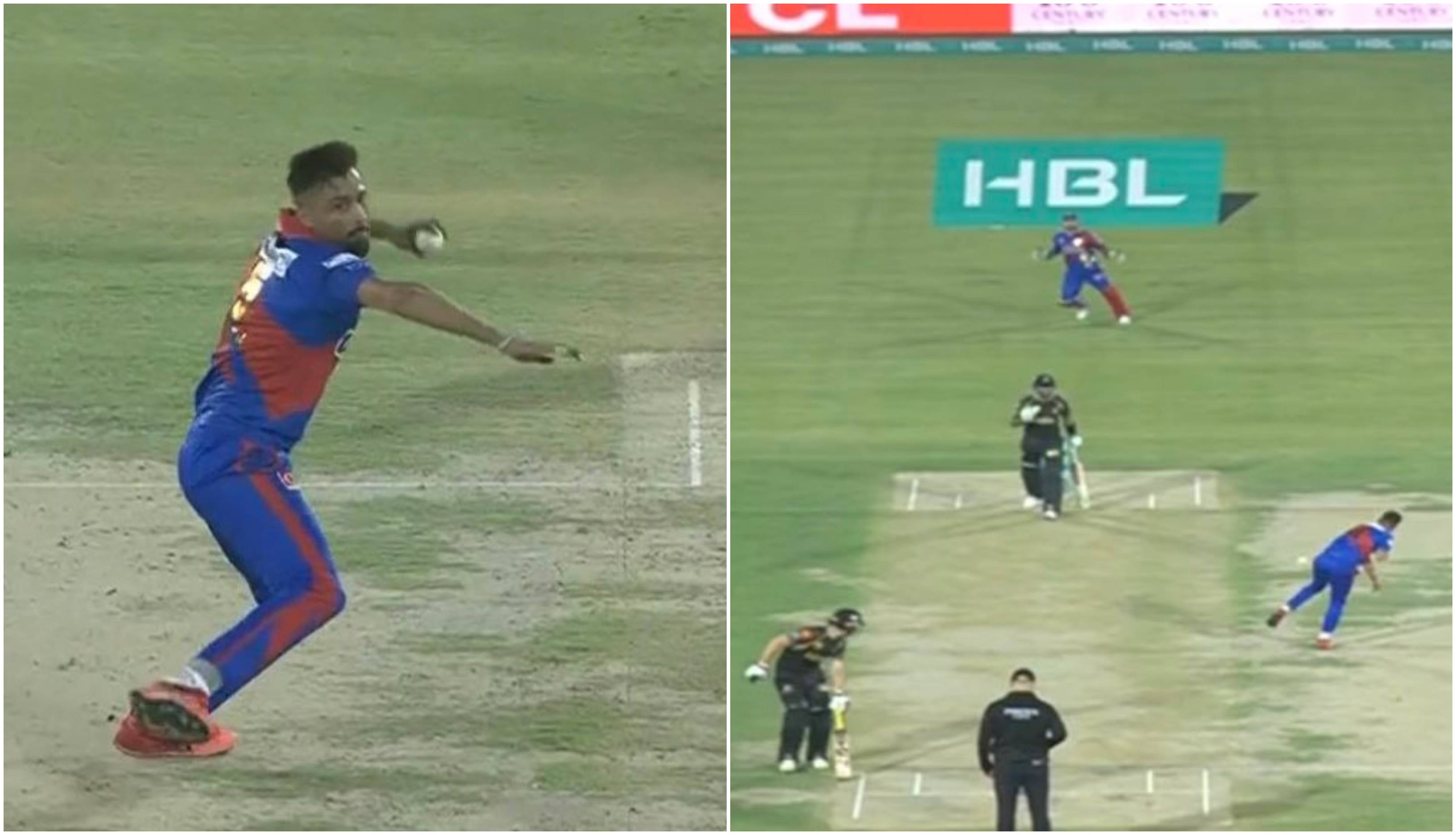 Mohammad Amir threw the ball in anger | Screengrab