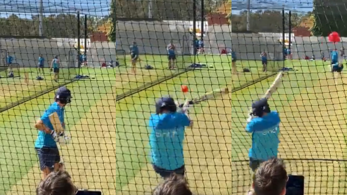 Ashes 2021-22: WATCH - Joe Root takes a blow on his helmet off Ben Stokes' bowling in the nets