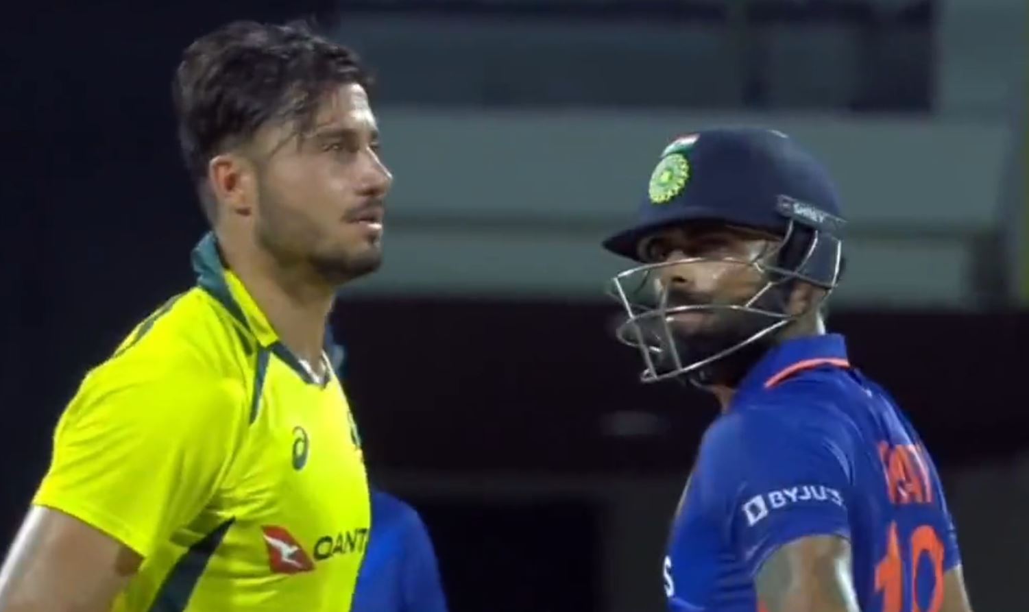 Virat Kohli and Marcus Stoinis had a moment during the 3rd ODI | Twitter