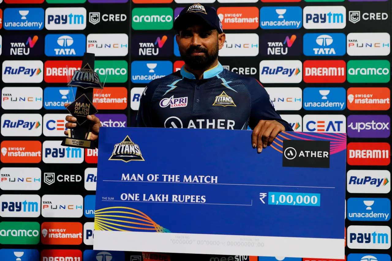 Mohammad Shami was the Player of the Match for his 3 wickets | BCCI-IPL