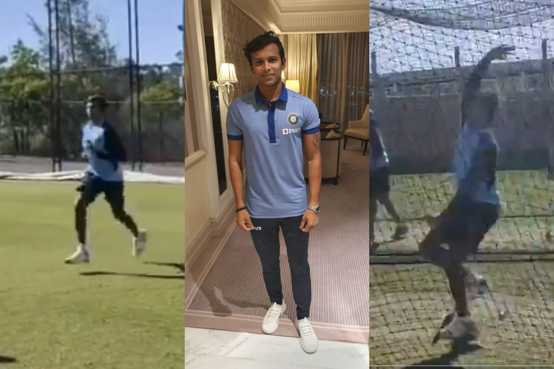 T Natarajan bowling in Team India nets | BCCI Twitter
