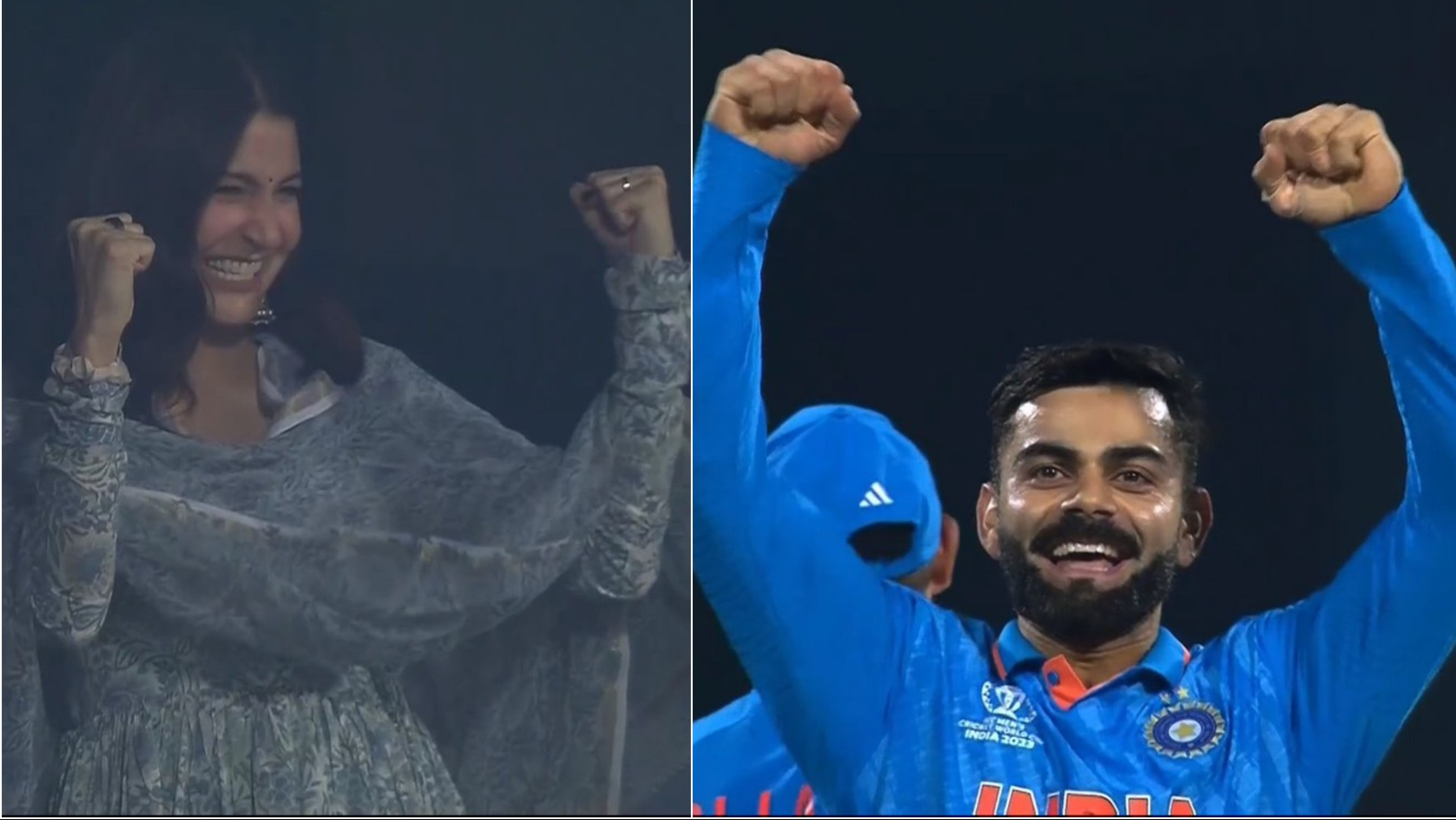 CWC 2023: WATCH – Virat Kohli claims his maiden World Cup wicket by dismissing Scott Edwards; Anushka Sharma delighted