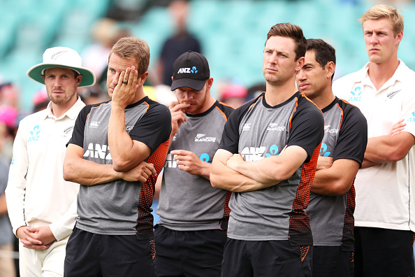 Dejected NZ players after Test series loss to Australia | Getty Images
