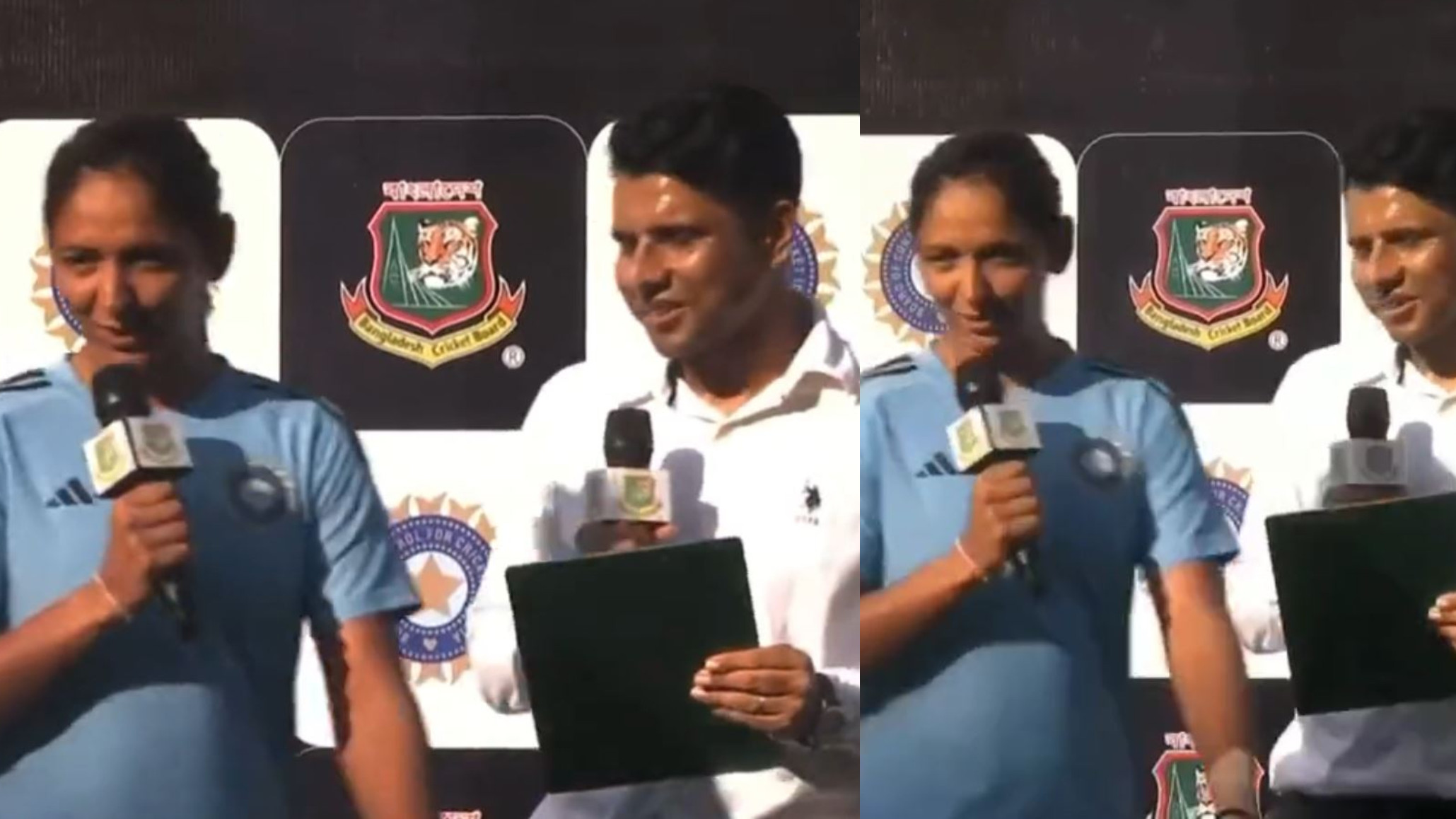 BANW v INDW 2023: WATCH- Harmanpreet Kaur’s mic drop moment, corrects presenter after being addressed as 'Jemimah'