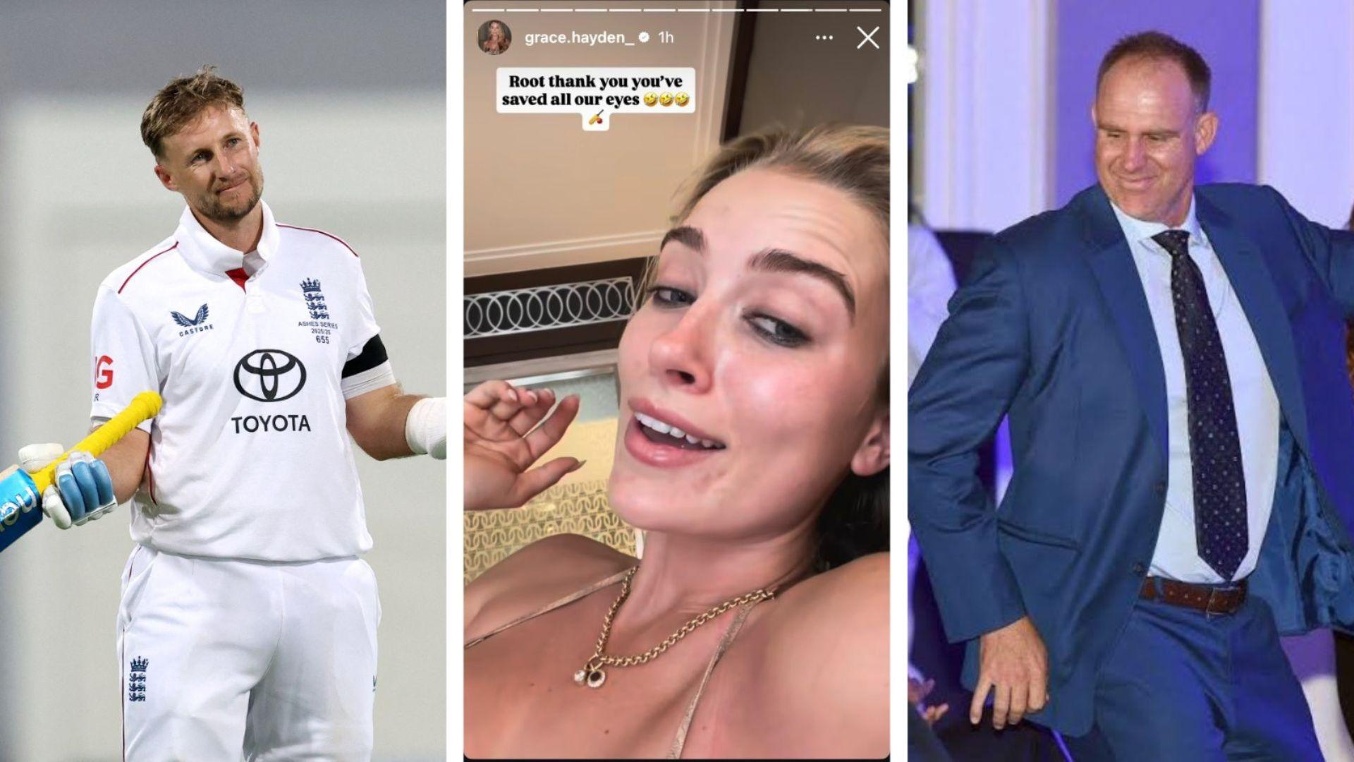 Grace Hayden had previously thanked Joe Root for his ton and saving her father Matthew | X