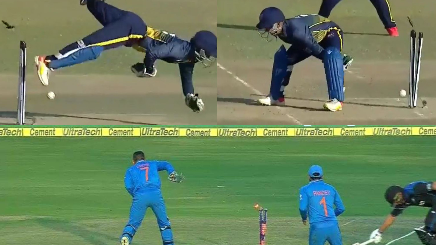 WATCH- Nepal wicketkeeper Arjun Saud affects two no-look run outs; reminds fans of MS Dhoni’s skills