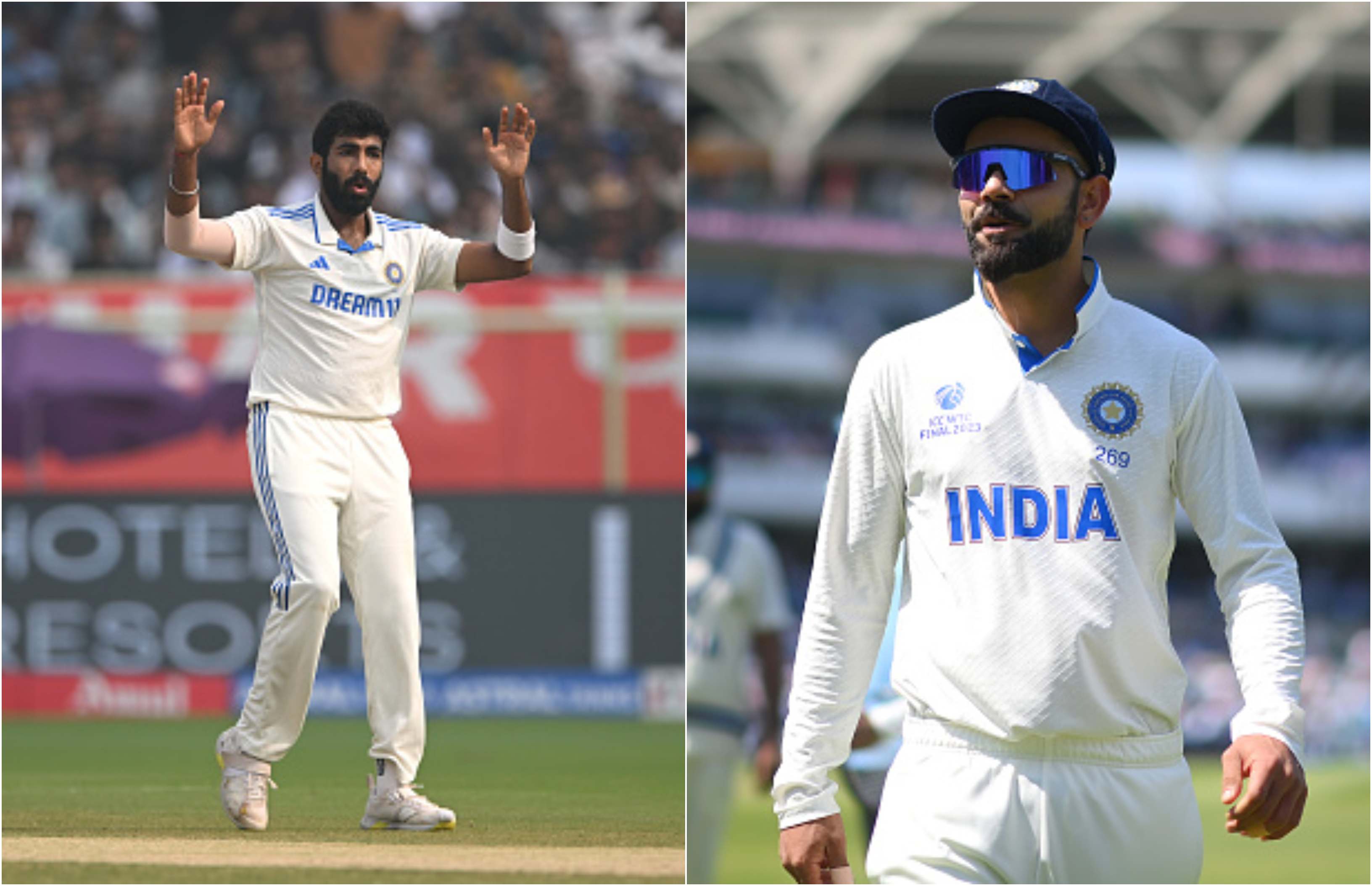 Jasprit Bumrah and Virat Kohli | Getty