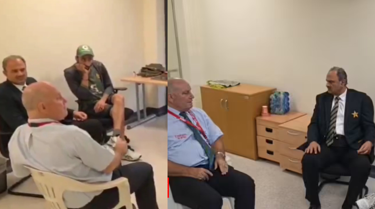 Andy Pycroft meeting Pakistan captain Salman Agha and officials | X
