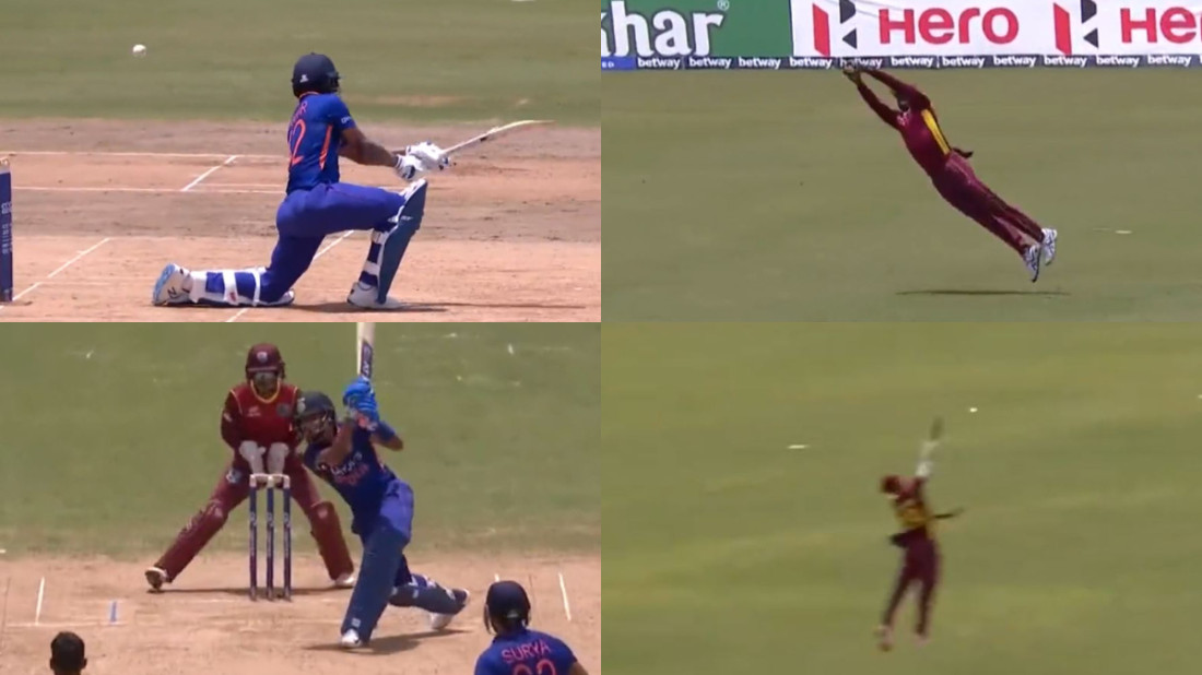 WI v IND 2022: WATCH- Shikhar Dhawan and Shreyas Iyer fall to amazing catches by West Indian fielders