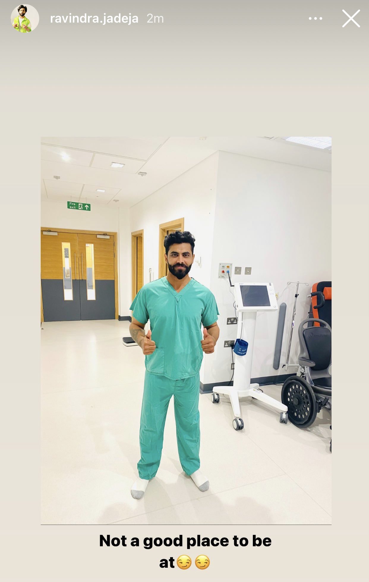 Ravindra Jadeja at a Leeds hospital | Instagram 