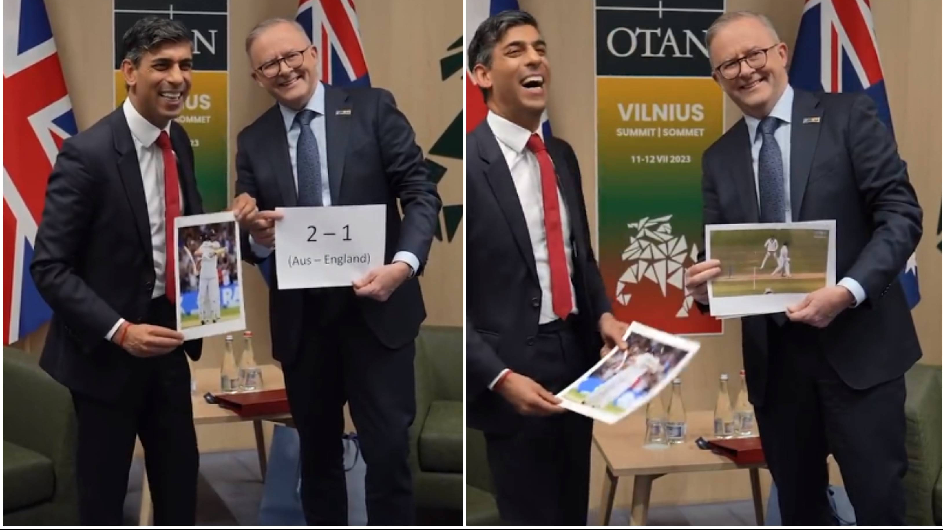 WATCH: “I didn’t bring my sandpaper,” British PM Rishi Sunak engages in banter with Australian counterpart Anthony Albanese