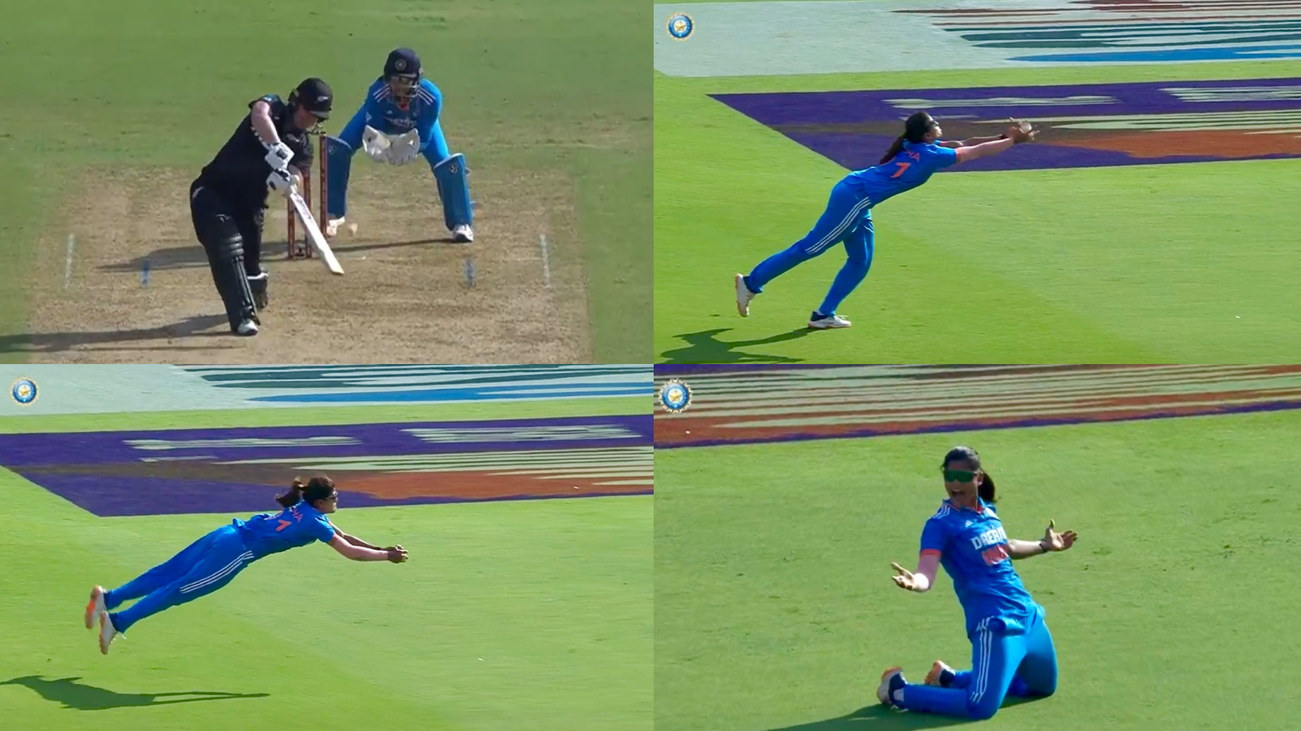 WATCH- Radha Yadav pulls off a blinder of diving catch in the 2nd ODI against New Zealand Women