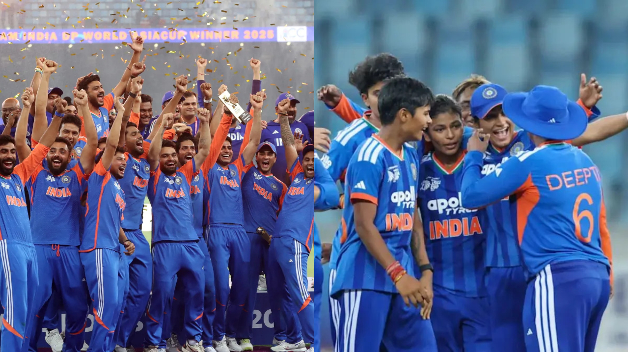 India are the Asia Cup winners in both men's and women's formats, with trophies in ACC office | Getty