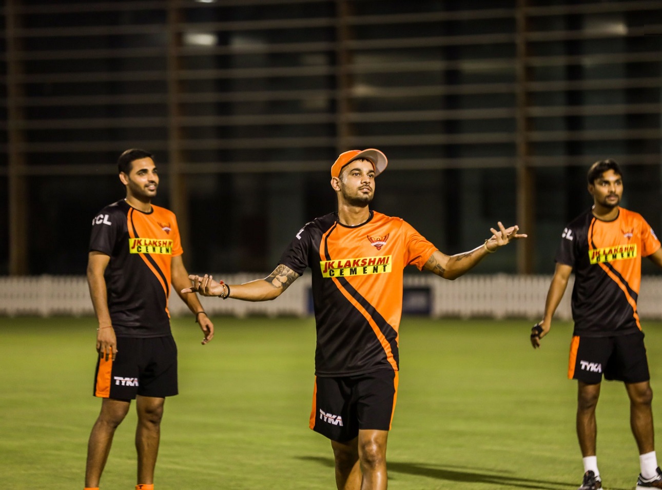 SRH fast bowlers Bhuvneshwar Kumar, Siddharth Kaul and Sandeep Sharma | SRH Twitter