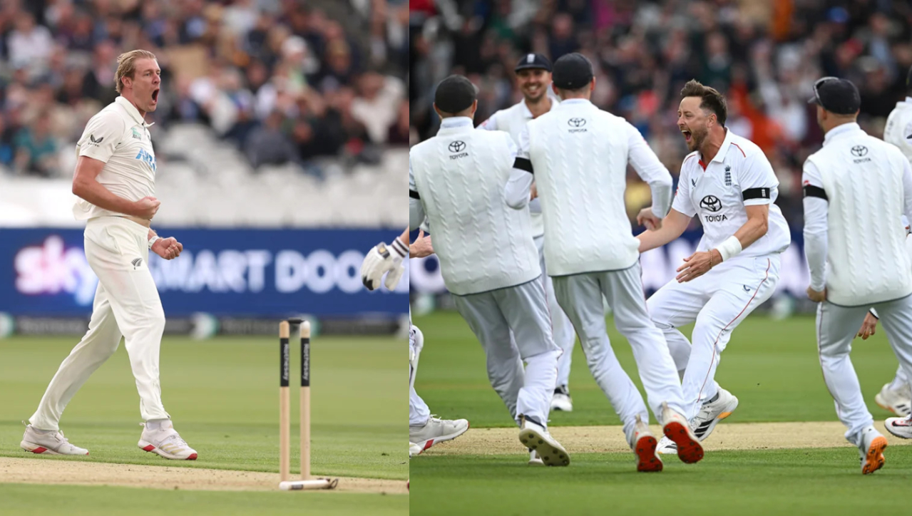 Kyle Jamieson took 5 wickets and Ollie Robinson took 4 wickets as 16 wickets fell on day 1 | Getty