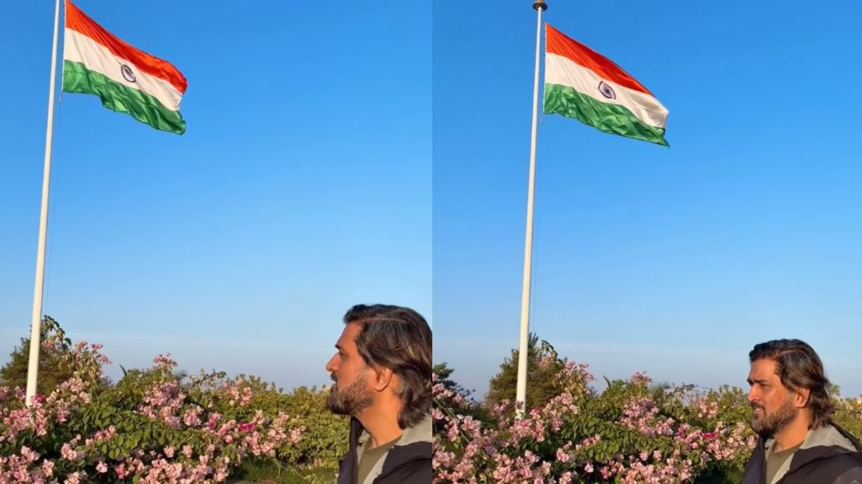 WATCH- MS Dhoni unfurls Indian tricolor at his home on 75th Republic Day 