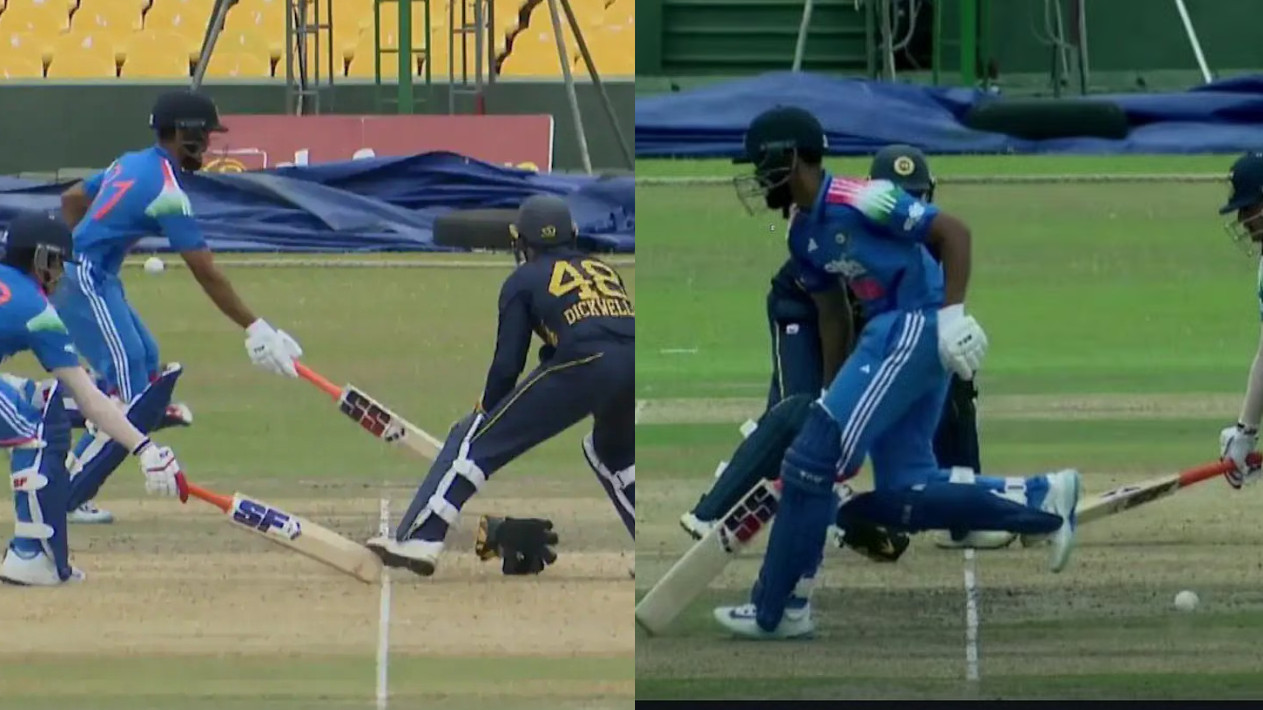 WATCH- Priyansh Arya’s bat blocked by keeper’s foot in bizarre run out during IND A v SL A game