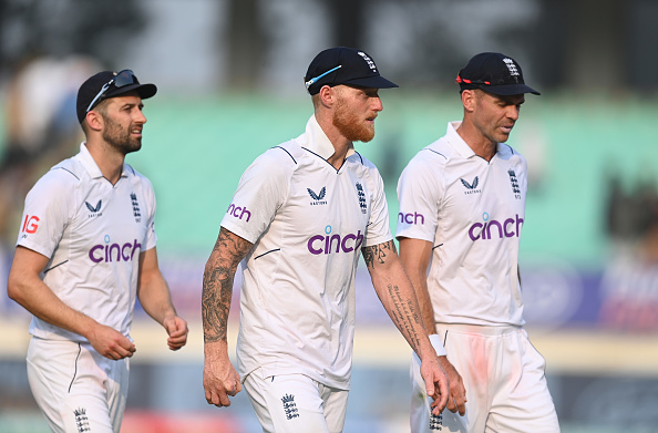 Mark Wood and James Anderson with Ben Stokes| Getty Images