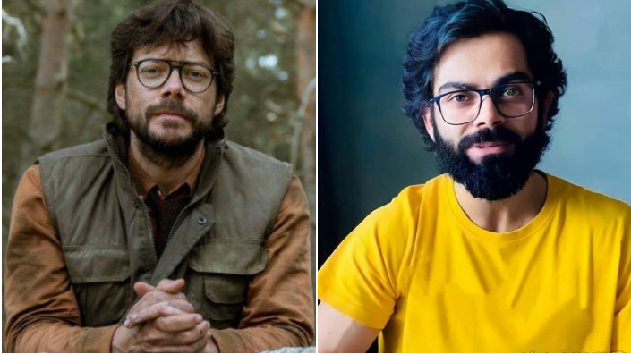 Fan gives Virat Kohli the 'professor' look from Money Heist; morphed picture turns into a meme