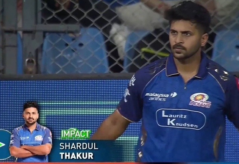 Shardul Thakur was brought in as impact sub by MI, but didn't bowl | X