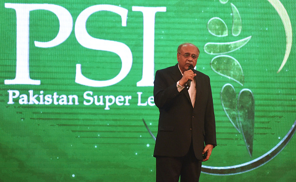 Former PCB Chairman Najam Sethi speaking at PSL Draft | Getty Images