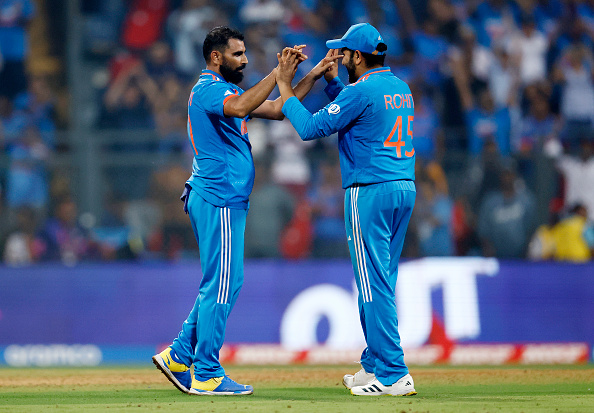 Mohammad Shami and Rohit Sharma | Getty