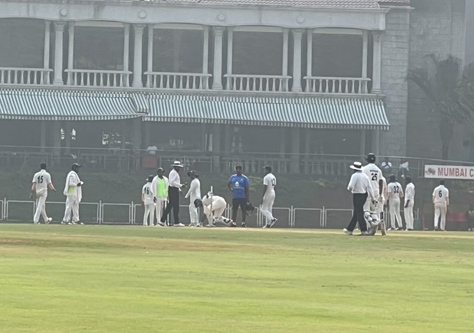 Scenes at BKC ground where Rahane was given out onstructing the field  | X