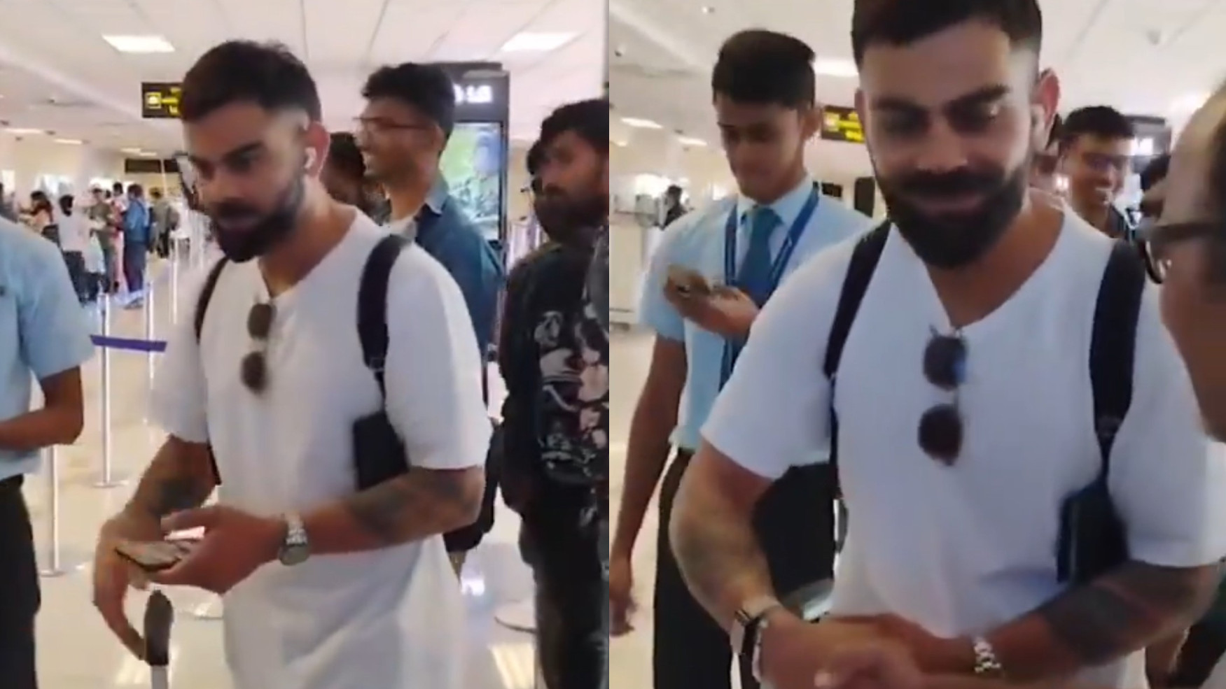 SL v IND 2024: WATCH- Virat Kohli meets fans with a smile at airport after landing in Sri Lanka for ODI series