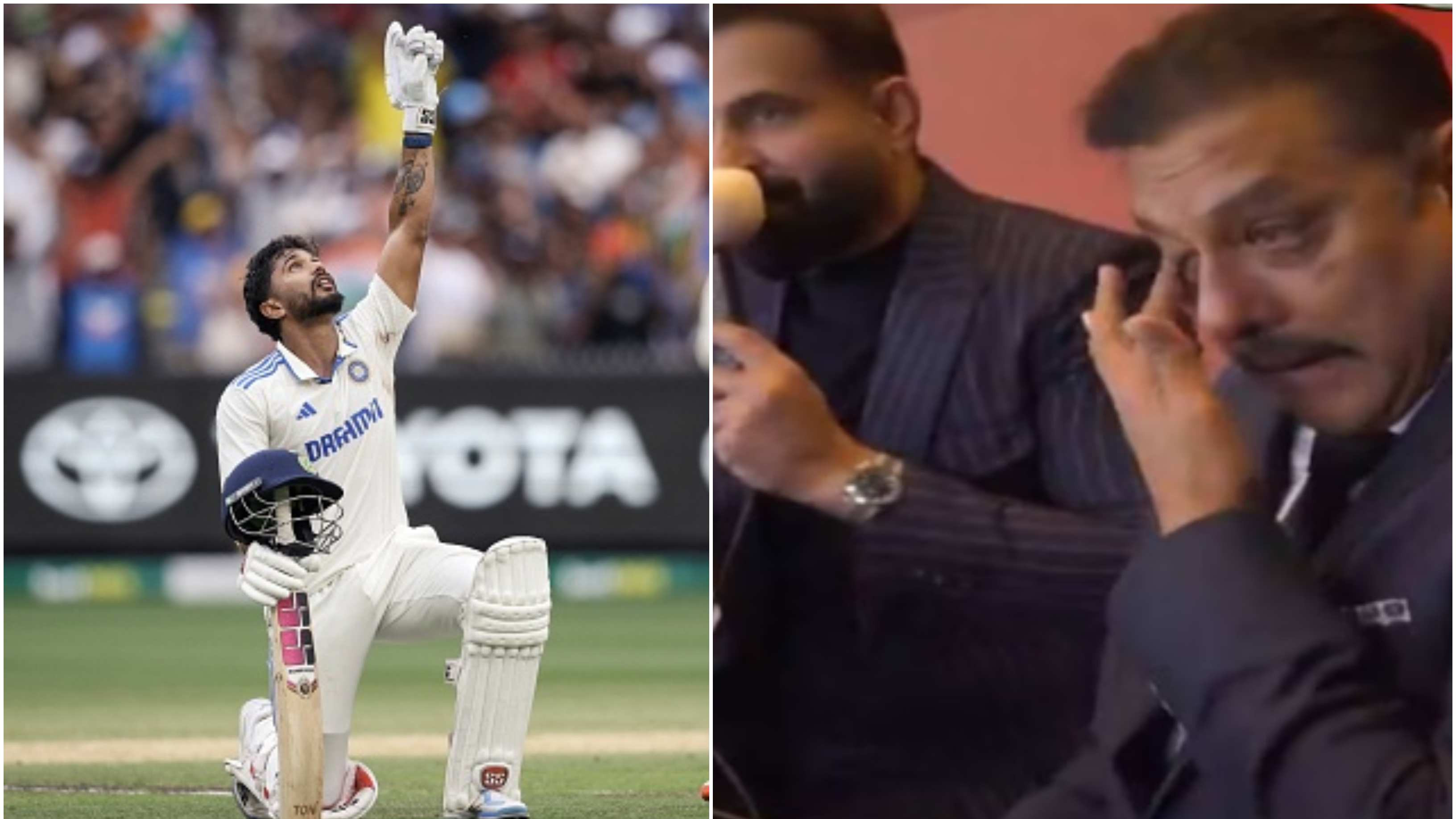 BGT 2024: WATCH - Ravi Shastri wipes away tears inside commentary box after watching Nitish Reddy's maiden Test ton at MCG